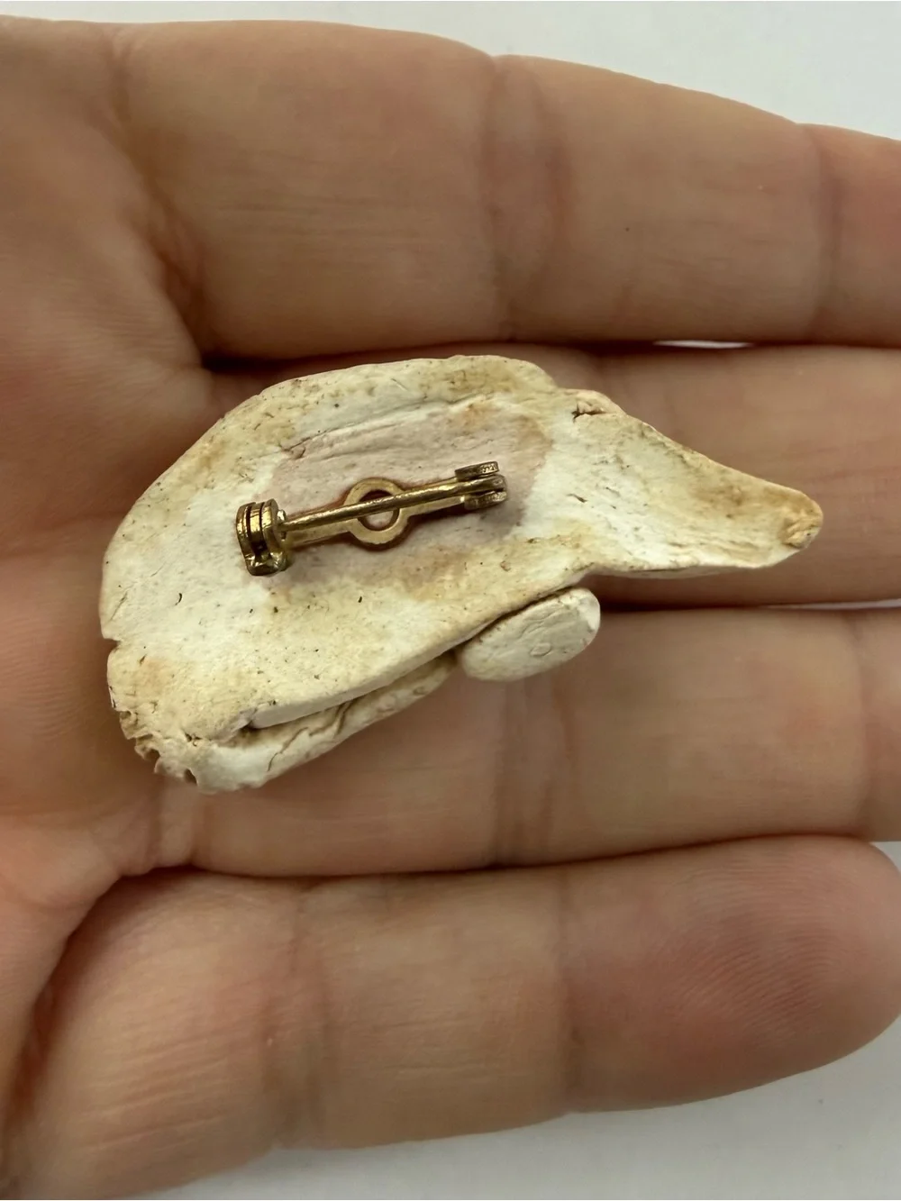 Vintage Handmade Clay Armadillo Pin Brooch